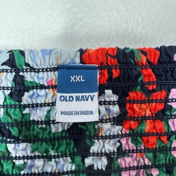 Old Navy Blouse Size 2XL Waist Defined V-Neck Floral Puff Sleeve Boho - Picture 2 of 9